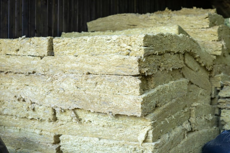Barn insulation material storage facility